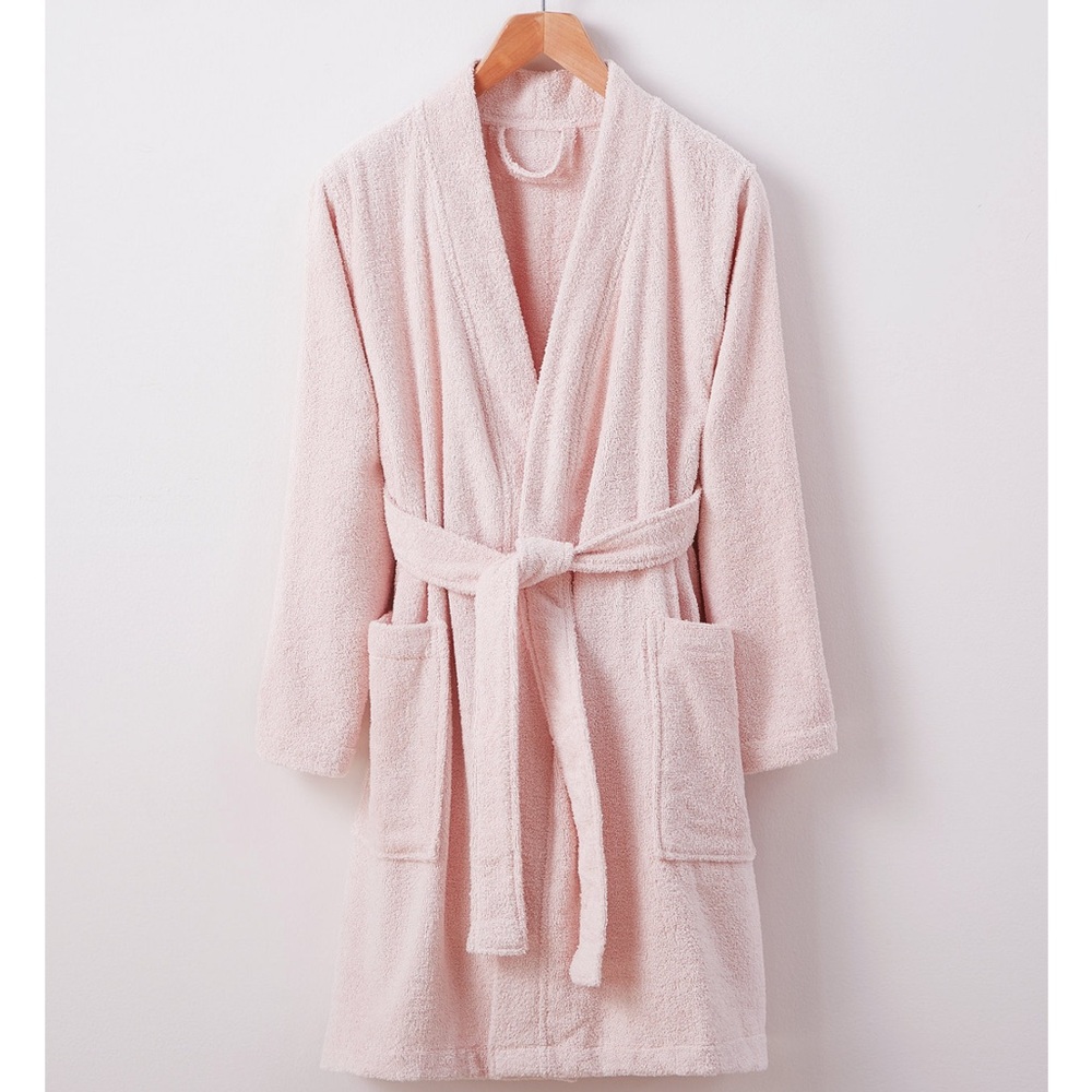 Women Shawl Collar Bathrobe Ladies Cotton Terry Kimono Collar